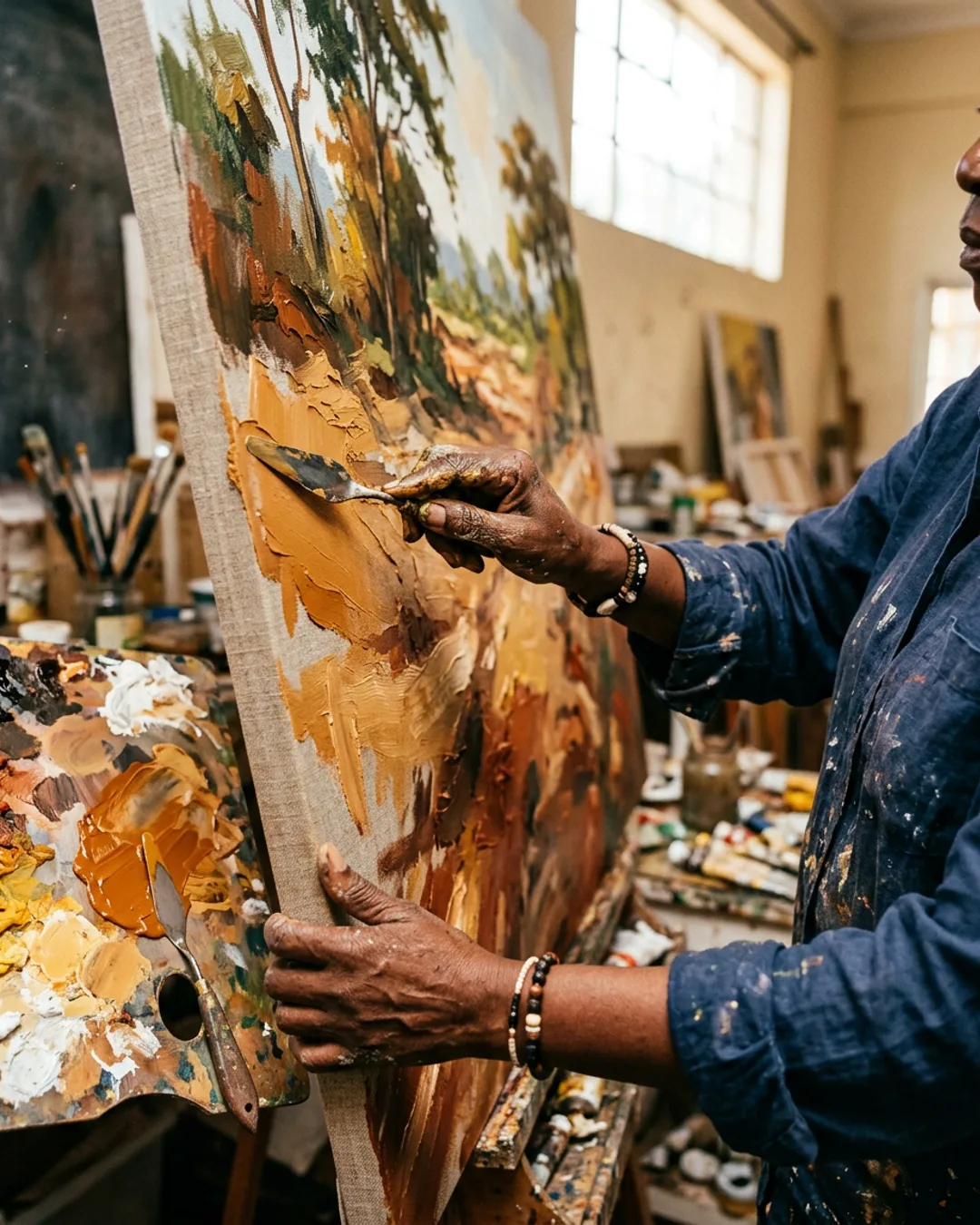 Sonis Wilfred in the studio, Lagos